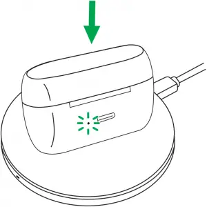 LED on the charging case