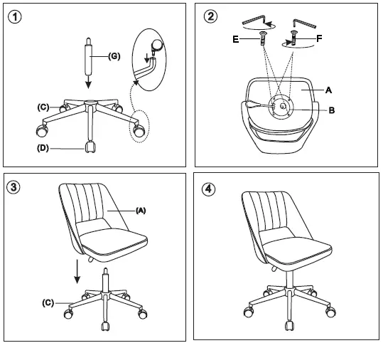 COSTWAY CB10249 Leisure Office Chair User Manual Fig3