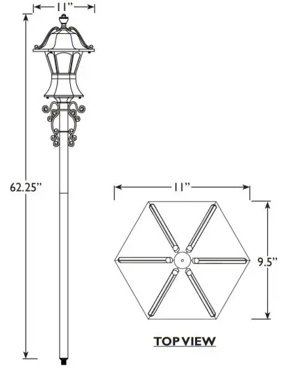 VPL-1006 Low Voltage Landscape Lighting - Dimensions
