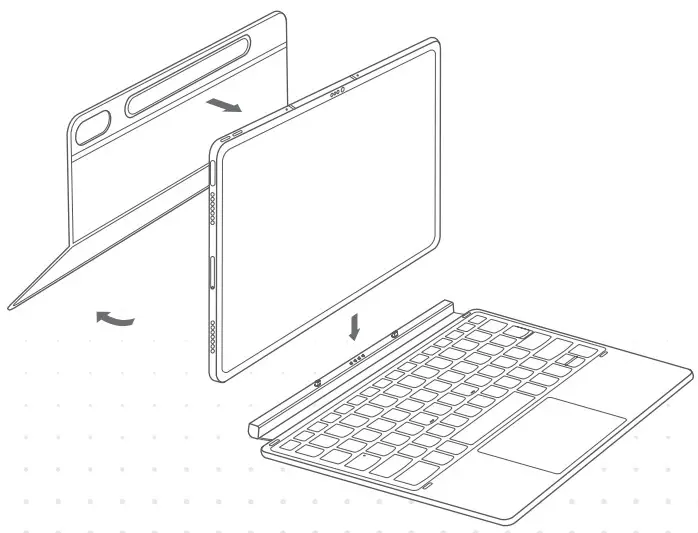 Lenovo TB Q706F Tab P12 Pro High End Android Tablet-Attaching the Keyboard pack