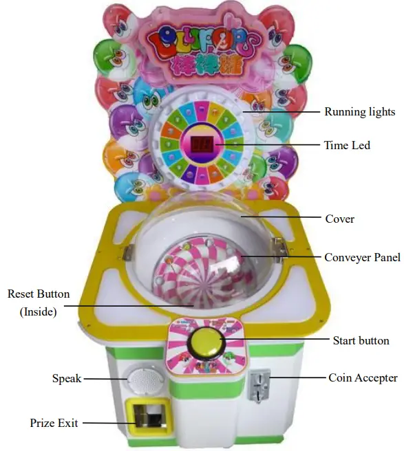 magic play 7331965710 Lollipops Vending Machine - Frond View