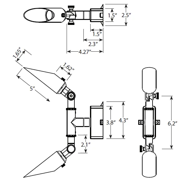 VOLT VAL-2103-0-BBZ Tri-Hub-Ultra-Slim-Brass-Up-Down-Light- fig 1