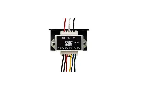 Osd Black Bk-100w70t 70 Volt Line Matching Transformer Instructions