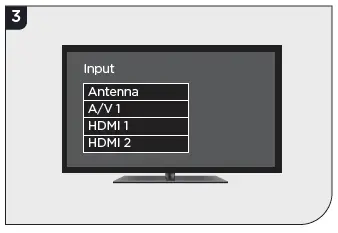 Power on TV and select input