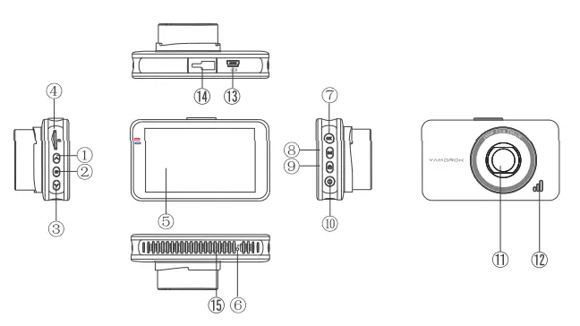 YAMDROK VIEW 1 Car Dash Camera - Button Install