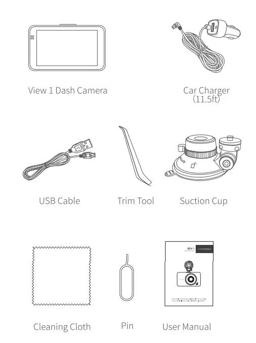 YAMDROK VIEW 1 Car Dash Camera - Package content