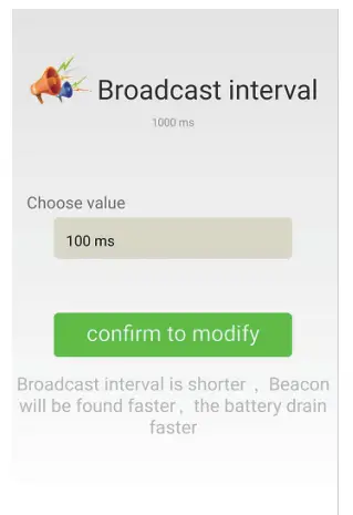 Modifying Broadcast Interval interface