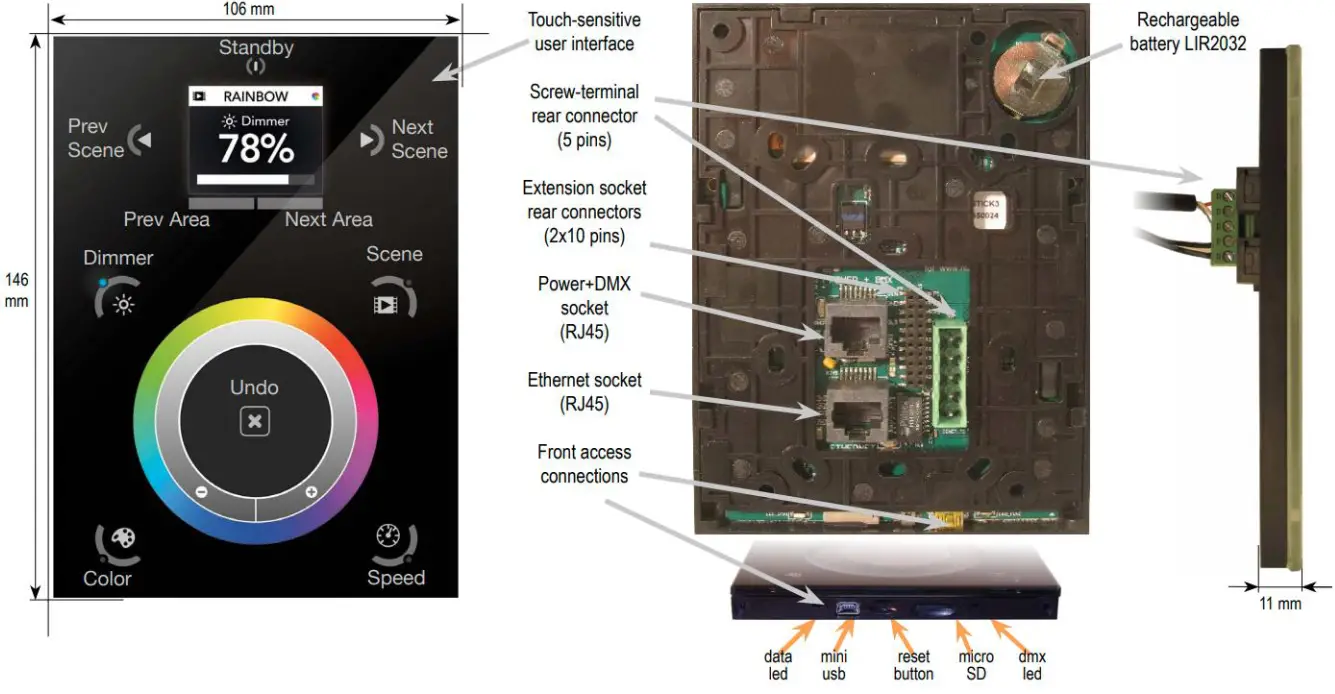 oceanled Wi Fi DMX TOUCH PANEL CONTROLLER KITS - fig