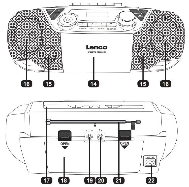 Lenco SCD 720 Portable Boombox with DAB FM Radio Bluetooth - fig