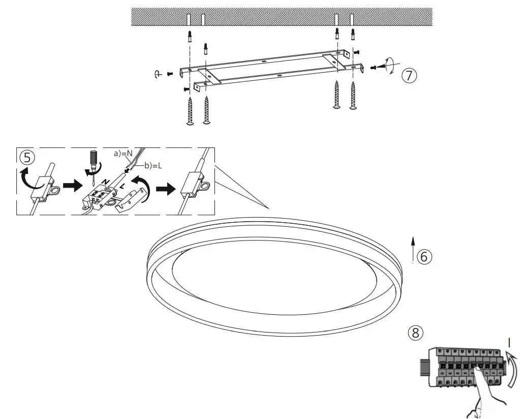 Paul Neuhaus 8416-13 Q VITO LED Ceiling Light Instruction Manual - Electrical connection