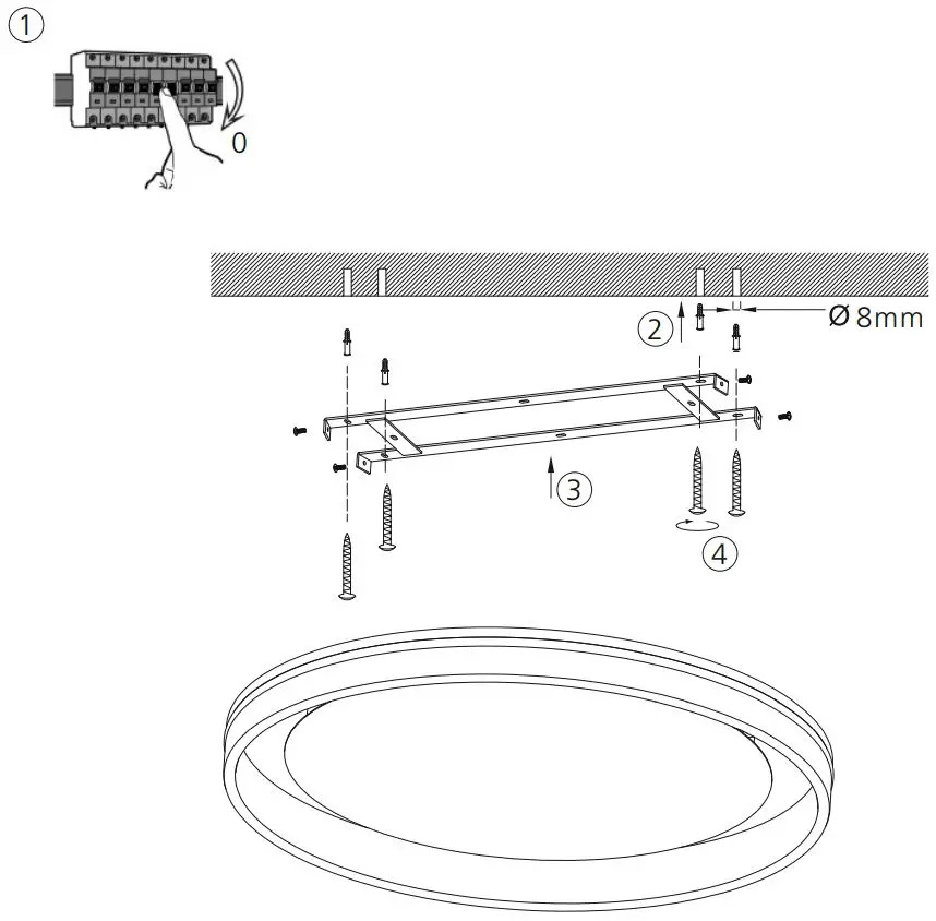 Paul Neuhaus 8416-13 Q VITO LED Ceiling Light Instruction Manual - Fitting