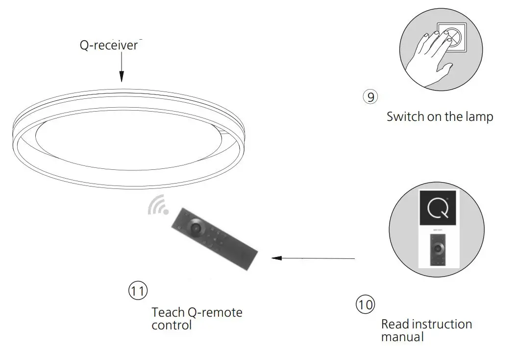 Paul Neuhaus 8416-13 Q VITO LED Ceiling Light Instruction Manual - See Q-remote control manual