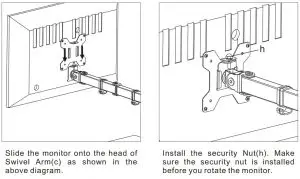 FIG 10 Slide the Monitor onto the Head of Swivel Arm
