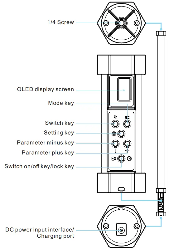 GVM BD60 RGB LED Tube Wand Light - Figure 1