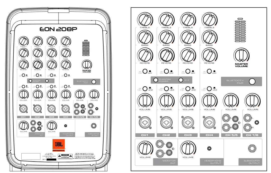 JBL EON208P Portable Bluetooth Speaker-7