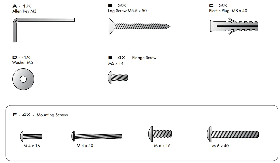 SALAMANDER DESIGNS Luna Ceiling 200 Projector - HARDWARE
