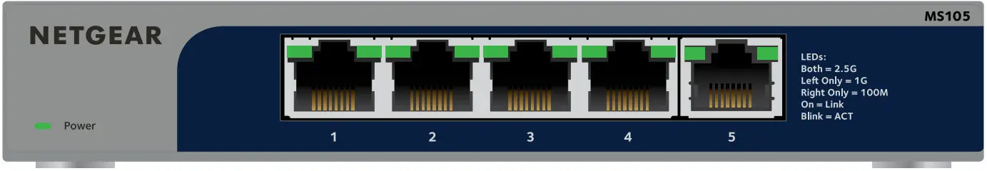 NETGEAR MS105 5 Port Multi Gigabit 2.5G Ethernet Unmanaged Switch