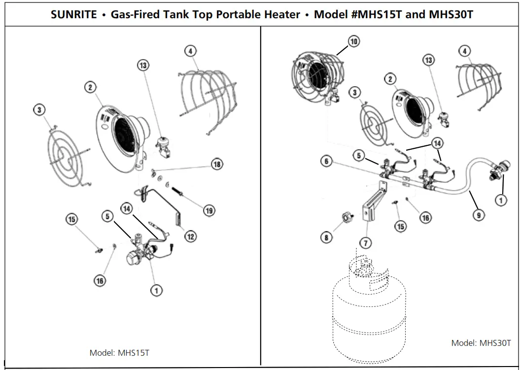 Mr Heater MH15 Single Tank Top Outdoor Propane Heater - fig6