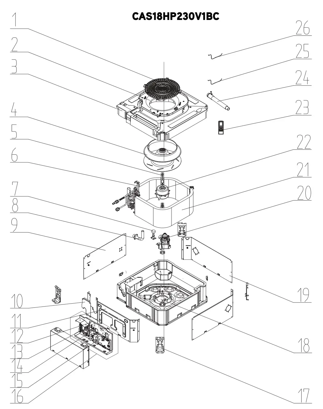 GREE CAS18HP230V1BC Ceiling Cassette - CAS18HP230V1BC