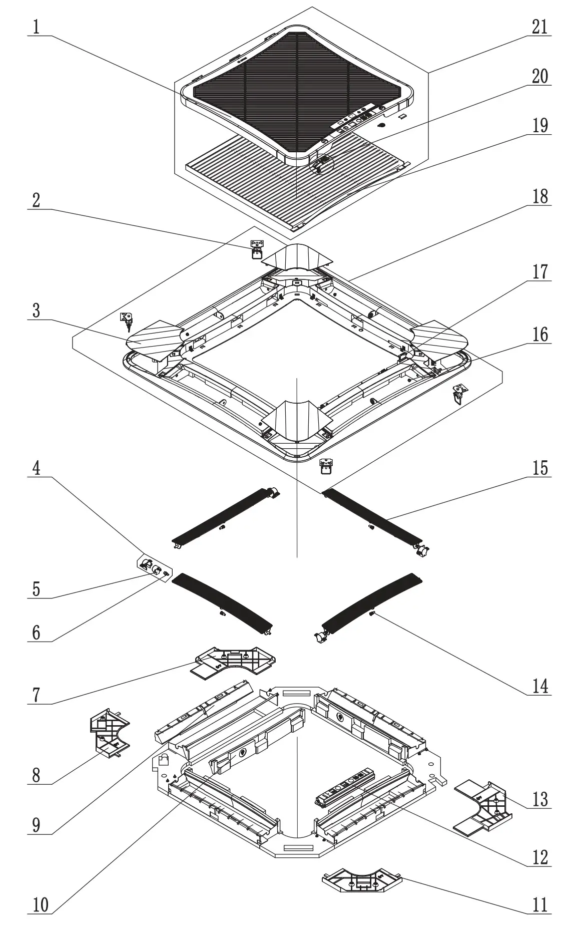 GREE CAS18HP230V1BC Ceiling Cassette - CASGRILLEBLG