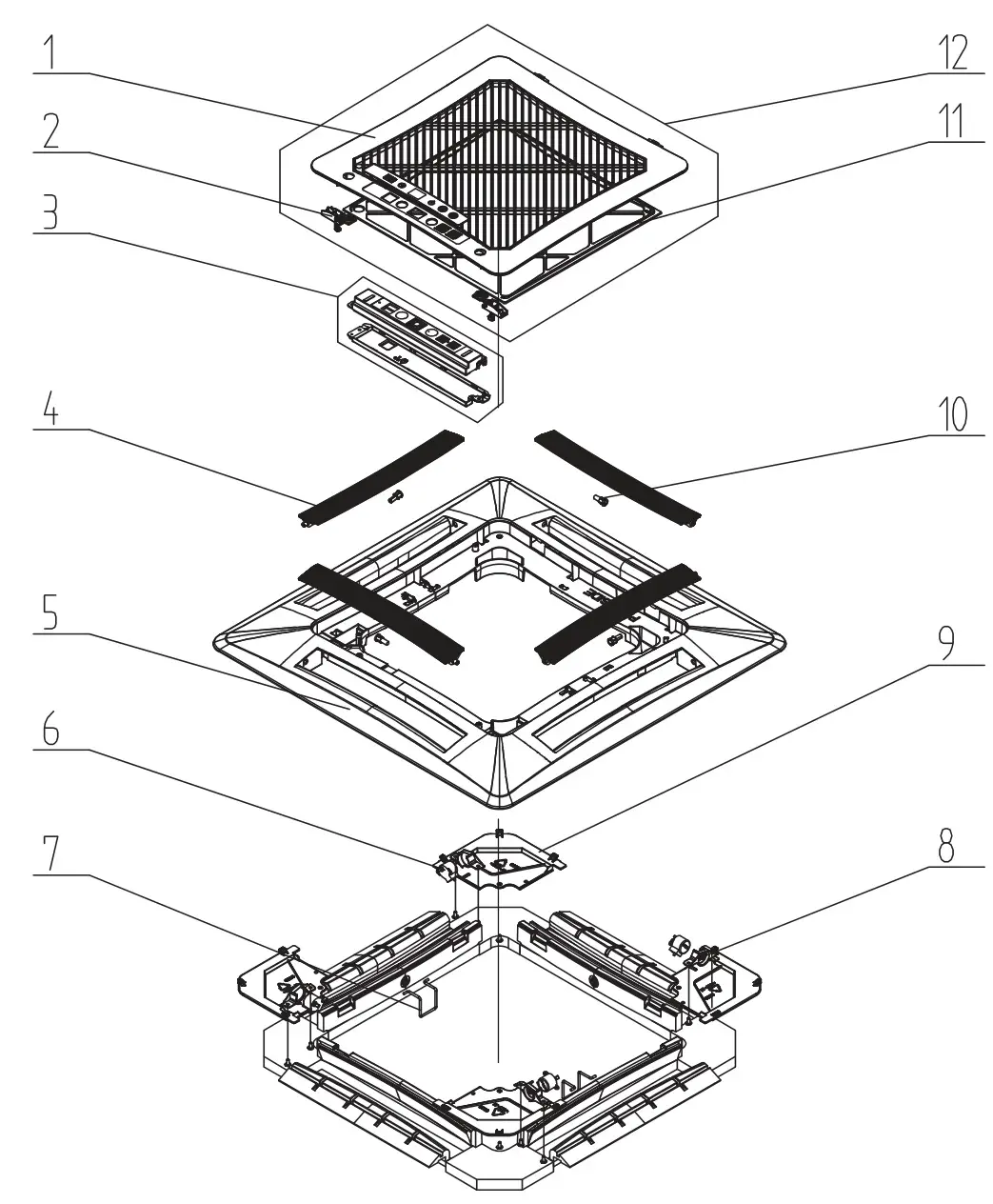 GREE CAS18HP230V1BC Ceiling Cassette - CASGRILLEBSM