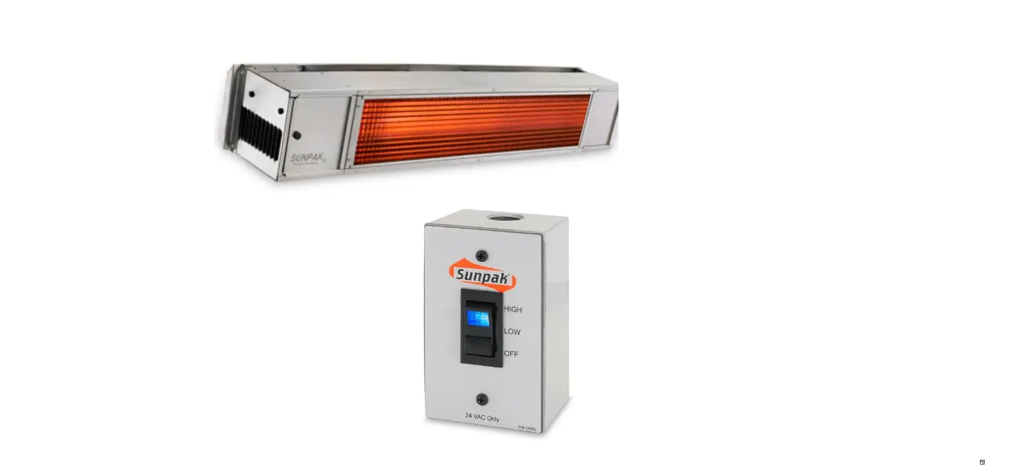 Sunpak S34-tsh Gas-fired High-intensity Infrared Heater Instruction Manual Sunpak S34-tsh Gas-fired High-intensity Infrared Heater Instruction Manual