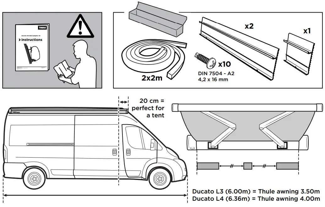 THULE Ducato H3 Wall Adapter V2 - fig 1