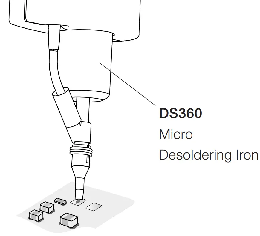 JBC P305 Control Units Pedal Kit Instruction Manual Chip Compoments Rework Process using Tweezers and Pedal