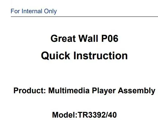 DESAY SV AUTOMOTIVE TR3392-40 Multimedia Player Instruction Manual
