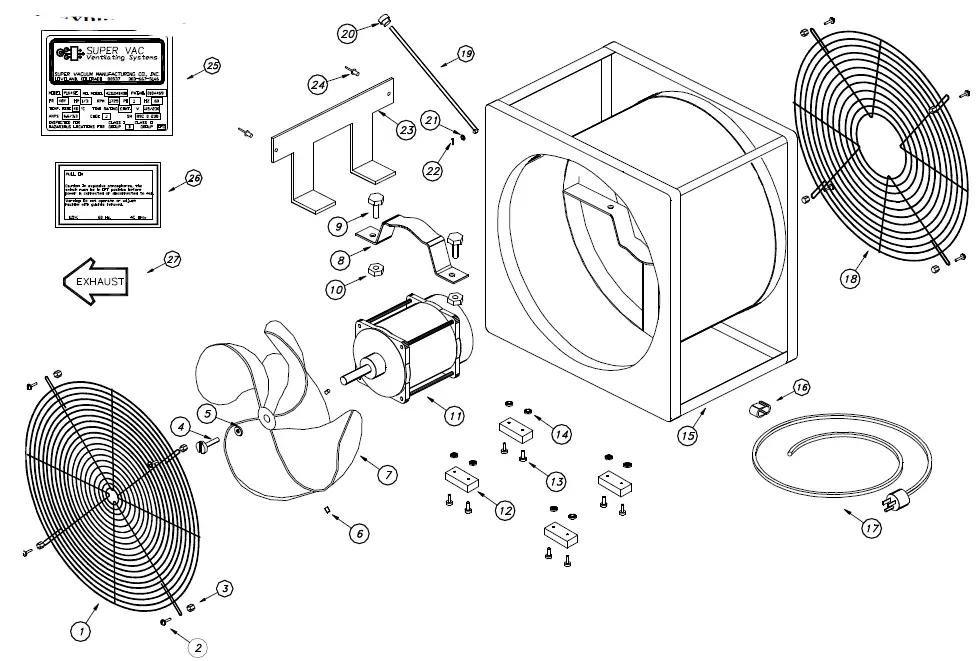 SUPER VAC F164E Electric Confined Space Fan 01