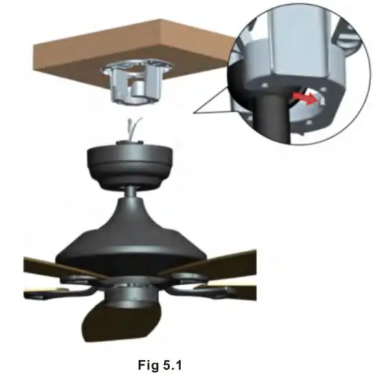 FIG 11 Hanging Ceiling Fan & Wiring the Fan.JPG