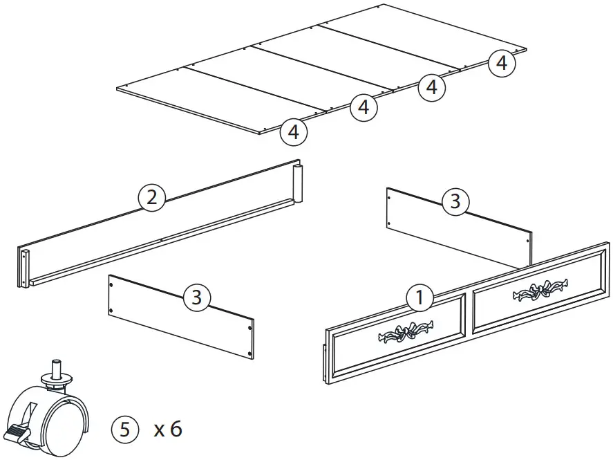 evolur Aurora Trundle Unit - PARTS ENCLOSED IN CARTON