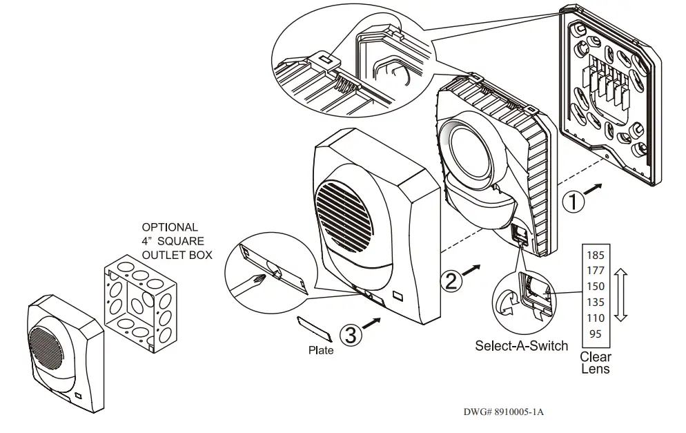 POTTER SH-24H SERIES High Intensity Select-A-Strobe-Horn - Figure 1
