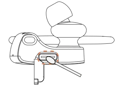 Tranya X2 Wireless In Ear Headphones Earbuds - charging port