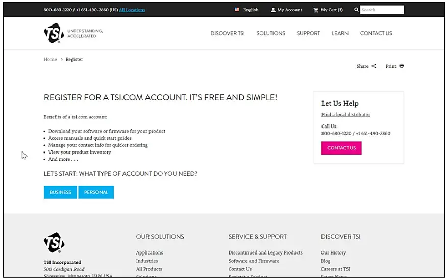 TSI LINK Account Registration - overview 1
