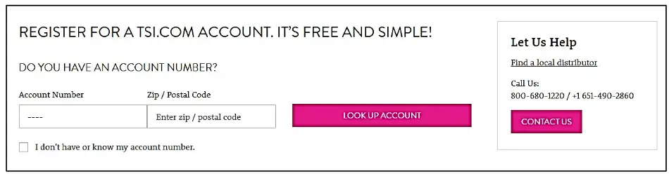 TSI LINK Account Registration - overview 2