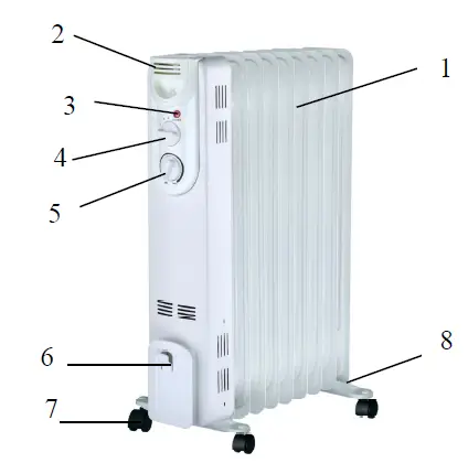 argo KASPER 9 Oil Filled Radiator fig 2