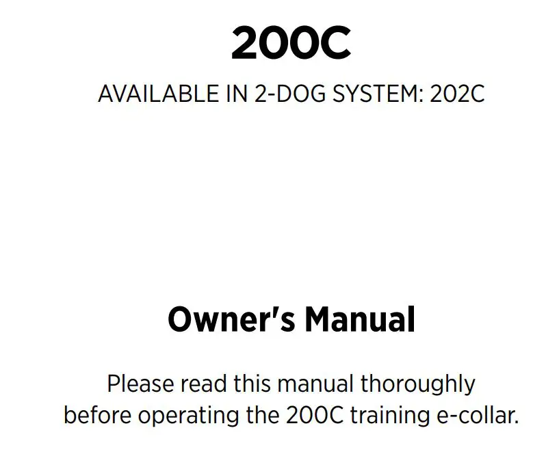 dogtra 2-DOG SYSTEM Owner’s Manual