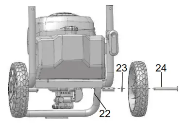 greenworks pro GPW2200-1 Electric Pressure Washer - WHEELS