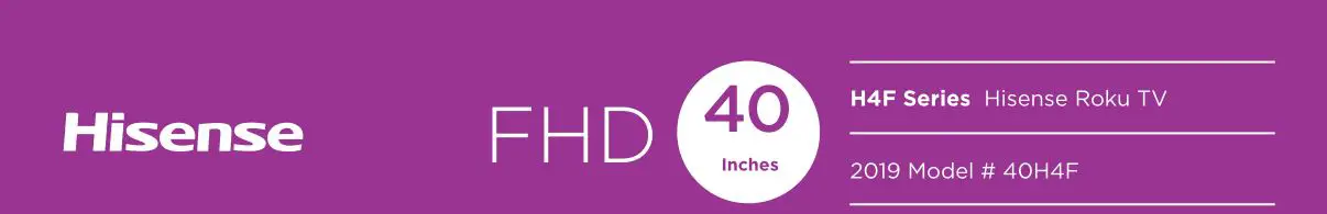 Hisense Roku TV 40H4F Specifications Manual
