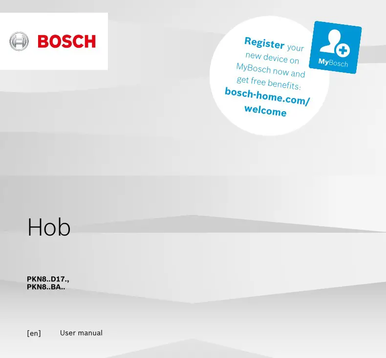 BOSCH PKN811D17E Electric Hob User Manual