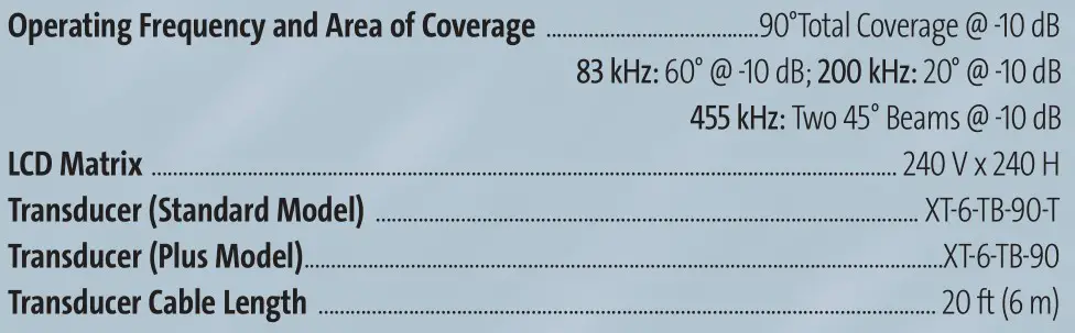 HUMMINBIRD Matrix 35 Fishing System - Product specifications 2