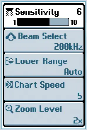 HUMMINBIRD Matrix 35 Fishing System - Sonar Settings - X-PressTM Menu