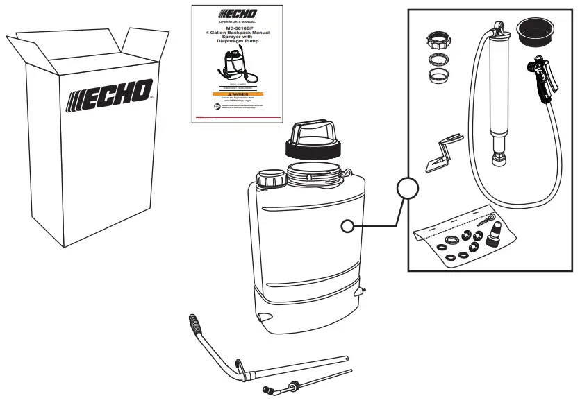 ECHO MS-5010BP 5 Gallon Backpack Manual Sprayer - Parts