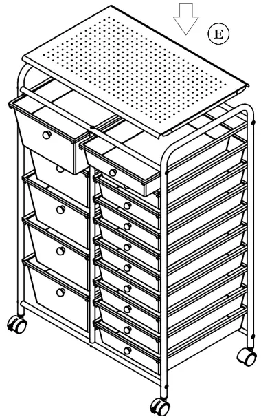seville classics 15-Drawer Organizer Cart - STEP 5.