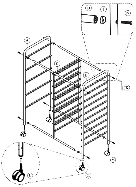 seville classics 15-Drawer Organizer Cart - WASHERS