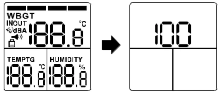Triplett HS10 Heat Stress Meter Wet Bulb Global - LCD DISPLAY DESCRIPTION2