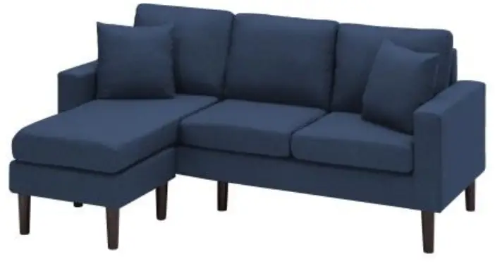 Aoibox SNMX914 72 Inch W Square Arm Fabric L Shaped Reversible Sectional Sofa-fig1