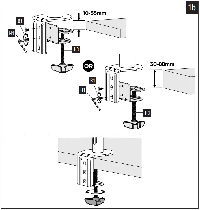 00118493 Full Motion Dual Monitor Arm Assembly illustration