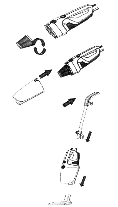 Quest 44829 2-in-1 Upright Handheld Vacuum Cleaner FIG 2